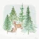 2PCS Vintage Forest Deer Framed Wall Art Set Rustic Farmhouse Artwork Prints Wall Decor for Home Bedroom Living Room 16.5x16.5 Inch