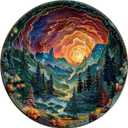 Jigfoxy Wooden Puzzles for Adults, Visual 3D Cave Sky Wood Puzzles Adult, Unique Animal-Shaped Wooden Jigsaw Puzzles, Christmas Thanksgiving Gifts for Family and Friends (S-8.5 * 8.5in-100pcs)