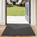 COSY HOMEER-Door-Mat 24"x36" Non Slip Absorbent Entryway Rugs Dirt Trapper Doormats Washable Entrance Mats Low Pile Welcome Floor Mat for Front Back Door and Entry Mats,Dark Grey