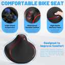 CDYWD New Noseless Bike Seat for Men Women Comfort Wide, Large Soft Padded Bicycle Seat, Comfortable Replacement Bike Saddle for Peloton, Stationary Exercise Bike, MTB, Beach Cruiser, Ebike, City Bike