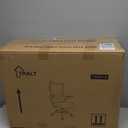 TRALT Ergonomic Office Chair - Desk Chair with Wave High Back Adjustable Lumbar Support Computer Chair - Gaming Chairs Mesh Backrest and PU Leather Seat for Home Reading Chairs to Adults(Grey)