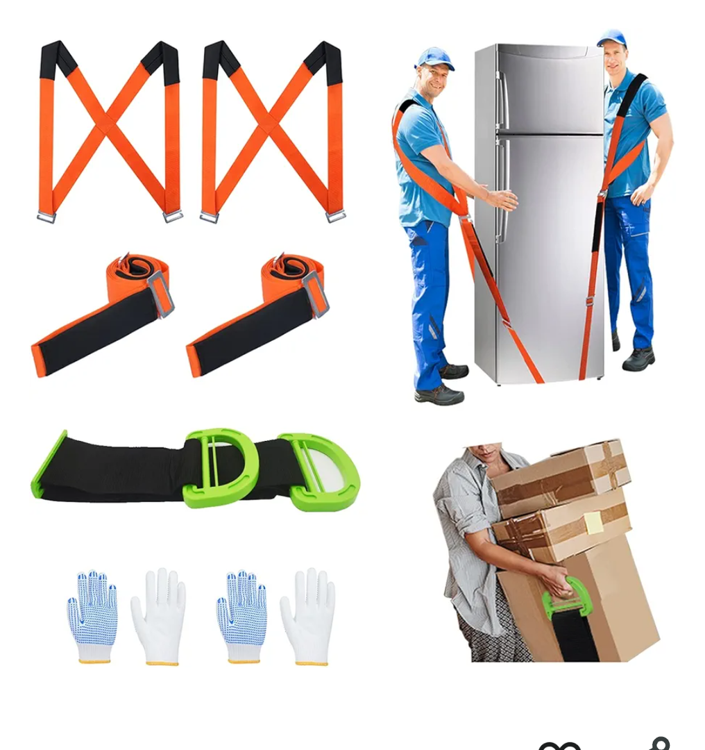 Moving Straps Lifting（Padded） one Person 2-Person Lifting and Moving System Appliance,for Harness Moving Mattress Couch Furniture Heavy Things,Suitable Professional Moving Body Strap Wrist Strap