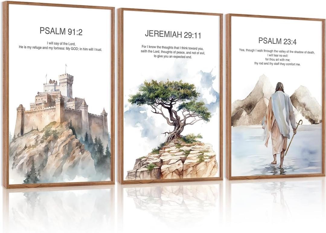CHDITB Bible Verse Scripture Wall Art, Religious Christian Jesus Decor, 24"L x 36"W