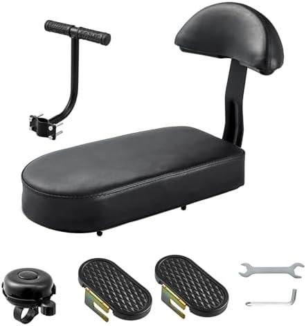 Zacro Kids Bike Seat Set, Comfort Bike Seat with Backrest, Wide Child Bicycle Rear Seat Cushion Back Safety Armrest Handrail Feet Pedals, Children Bicycle Back Seat for Over 5 Years Old