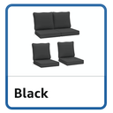 Outdoor Deep Seat Cushions, Waterproof, Fade-Resistant Patio Furniture Replacement Cushions, 25.5" x 25.5" x 5" + 25.5" x 13.5", Black Missing one pillow