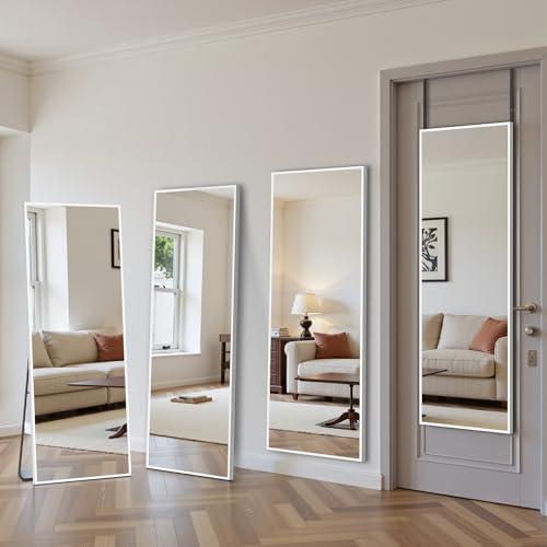 Amazon.com: Antok Door Mirror, Full Length Mirror Over The Door, 49'' x 15'' Hanging Mirrors, Wall Mirrors, Wall Mounted/Hanging/Leaning, Home Decor, White, Rect Comer Style : Home & Kitchen