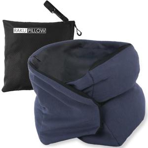 Riverland Travel Pillow Neck Pillow Strong Support Easy to Carry Compact Designed in Japan Useful in Office naps Airplane car Train for Sleeping (Navy)