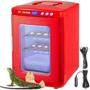 Happybuy Red Reptile Incubator 25L Scientific Lab Incubator Digital Incubator Cooling and Heating 5-42C Reptile Egg Incubator 12V/110V Work for Small Reptiles