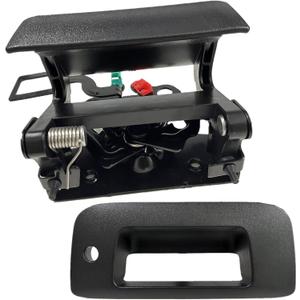 Rear Tailgate Handle Latch and Bezel Assembly Fit for 2007-14 Chevrolet Chevy Avalanche Silverado GMC Sierra 1500 2500 3500 2009-10 H3T Replace Liftgate Latch Cover Trim 15140549 15927251