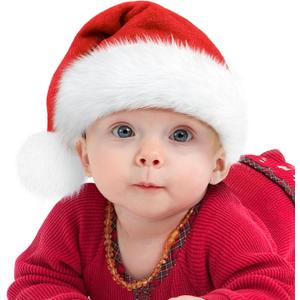 Iioscre Baby Santa Hat Infant First Christmas Hat, Toddler Xmas Holiday Supplies, Newborn Velvet Classic Santa Headwear