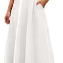 PRETTYGARDEN Womens Summer Dresses 2026 Sleeveless Elegant Square Neck Aline Swing Maxi Beach Wedding Guest Dress Pockets (S)