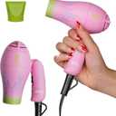 Travel Hair Dryer  Lightweight, Portable Dual Voltage Mini Blow Dryer for Women and Men with Foldable Handle, and Nozzle for Targeted Styling - Works on Short and Long Hair