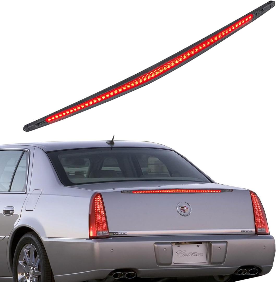 Third 3rd Brake Light LED for 2006-2011 Cadillac DTS, High Mount Rear Brake Lights Assembly for 06-11 Cadillac DTS, Waterproof Center Cab Lamp Stop Light (Smoked)