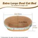 Extra Large Cat Scratcher Bed, 21.6" x 14.9" x 4.3" XL XXL Cat Scratch Cardboard, Scratching Board Pad for Indoor Cats Kitty Kittens, Scratch Lounge House Couch, Furniture Protector, Oval