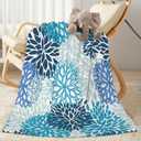 Blue Navy Chrysanthemum Flowers Baby Blanket Ultra Soft Daisy Floral Throw Blanket All Season Warm Light Weight Cozy Plush Blankets for Home Bedroom Sofa Chair Travel, 40"X30"