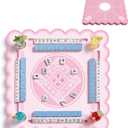 Thenshop Floating Mahjong Table for Pool Floating Game Table for Poker Cards Dominoes Summer Water Game Tray for Hot Tub Lake Beach Party 30 x 30 Inch(Pink Cookie Shape), 75 x 75 cm
