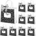 Motipuns 24 Pcs Clear PVC Gift Bags with Handles and Ribbon Party Favor Reusable Plastic Goodie Candy Treat Bags for Birthday Party Supplies(Workbook)