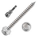 WenSilon (130Pcs)#10x1-1/2 Self-Tapping Screws for Wood 410 Stainless Steel Hexagon Head Quick Tapping