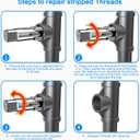 5-Piece NPT Pipe Tap Set, 1/8", 1/4", 3/8", 1/2", 3/4" NPT Tap Set Carbon Steel Hand Threading Plumbing Tap Set for Accurate Threads, Assorted Plumbers Mechanics DIY Thread cutting tools