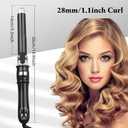 1 inch Ceramic Rotary Curler for All Types of Hair, Automatic Curler, User-Friendly for Smoothing Curl Control, Dual Voltage, Automatic Shutdown, Black