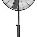 Comfort Zone Industrial Pedestal Fan, 30 inch, 3 Speed, High Velocity, Adjustable Height 56 to 76, Metal, Meets OSHA Standards, Airflow 36 ft/sec, Ideal for Garage, Workshop or Warehouse, CZHVP30