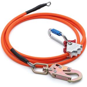 Flip Line Tree Climbing Rope 1/2" X 12ft Steel Core Flipline with Triple Lock Carabiner Adjuster Steel Swivel Snap for Fall Protection,Better Grab,Cut Resistant,Climbing Tree Equipment