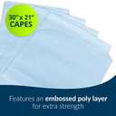 Avalon Standard Capes, Blue (Pack of 100) Tissue/Poly/Tissue Short-Sleeve, Open-Back Exam Capes Short, Disposable Medical Gowns Standard Size (30 x 21) Latex-Free Medical Supplies (913)