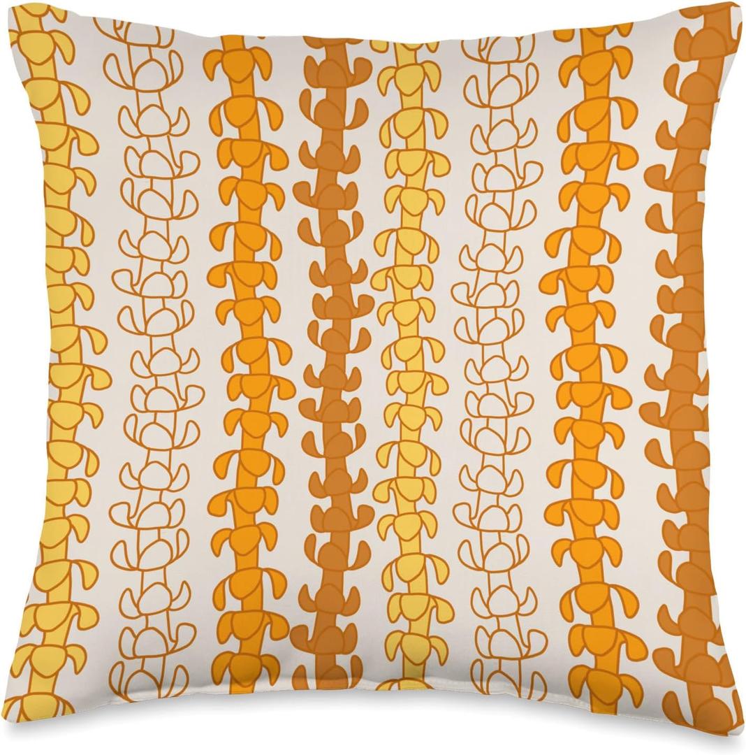 Puakenikeni Flower Lei Throw Pillow (16x16)