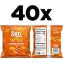 SunChips 100% Whole Grain Chips, Harvest Cheddar, 1 oz Bags, Pack of 40, No Artificial Flavors, Colors