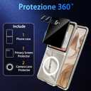 Case for Motorola Razr 2025, with Privacy Screen Protector + Camera Lens Protector, [Anti Yellowing] [Compatible with Magsafe] Shockproof Slim Magnetic Phone Case for Moto Razr 2025/Razr 2024 Clear