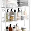 6in 6 Tier Slim Storage Cart with Wheels, Narrow Space Rolling Shelving Unit, Metal Wire Mobile Organizer Rack for Kitchen Bathroom Office Laundry, 6in White Cart