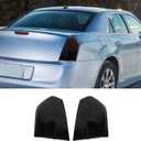 Hoolcar Tail Light Lamp Cover Guard Trim Bezel Frame Decor Exterior Accessories Compatible with 2011-2014 Chrysler 300, Smoked Black