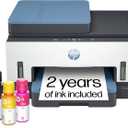 HP Smart Tank 7602 Wireless All-in-One Ink Tank Printer, Scanner, Copier with 2 Years of Ink Included, Best-for-Home Office, Cartridge-Free Refillable, AI-Enabled (28B98A)