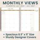 bloom daily planners HARDCOVER Planner 2026-2027 (8.5" x 11") Academic Year (July 2026 - July 2027) - 13 Months Task Goal Planner for Women - Monthly & Weekly Agenda Book - Purple Linen