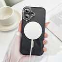 SAKUULO Magnetic Case for iPhone 17 6.3inch Clear Plating,Black | Compatible with MagSafe,Glitter Sparkly Diamonds Rhinestone with Camera Protector Slim Shockproof Protective Women Girls