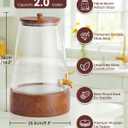 SANYOUNG 2.0 Gallon Glass Drink Dispenser with Spigot - No Assembly Required Leakproof - Beverage Dispenser with Stand, Tapered Pitcher for Lemonade, Sangria, Punch, Tea - Party & Wedding