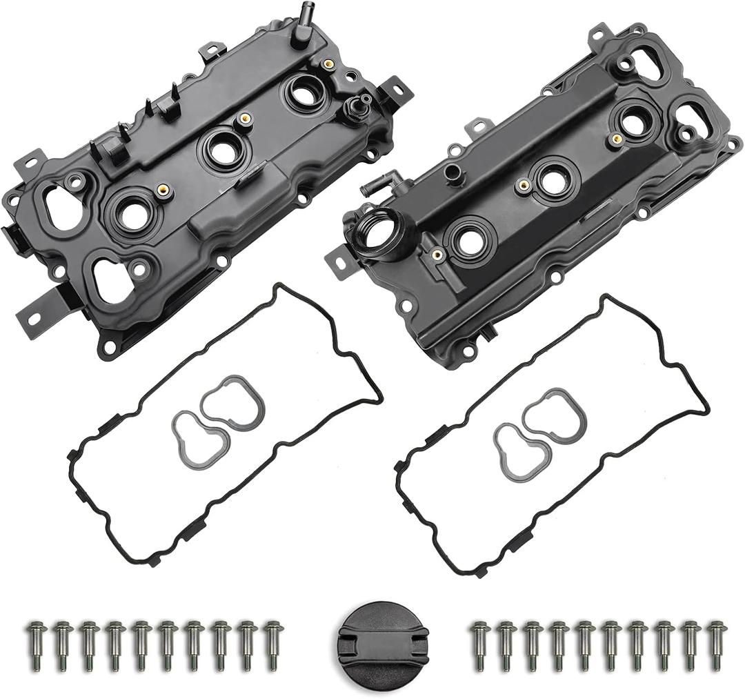 MITZONE Engine Valve Cover with Gaskte and Bolts Compatible with 2008-2018 Nissan 350Z Infiniti G35 Ex35 M35 M35H FX35 Q70 Q50 VQ35HR 3.5L Repalce # 13264-Jk20A 13264-Jk20B