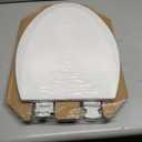 Bemis 1500EC Durable Wooden Toilet Seat, Easy Clean Hinges, Made in USA, Elongated, White
