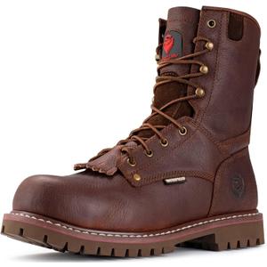 SUREWAY Men's 8" Waterproof Steel-Toe Logger Work Boot 12