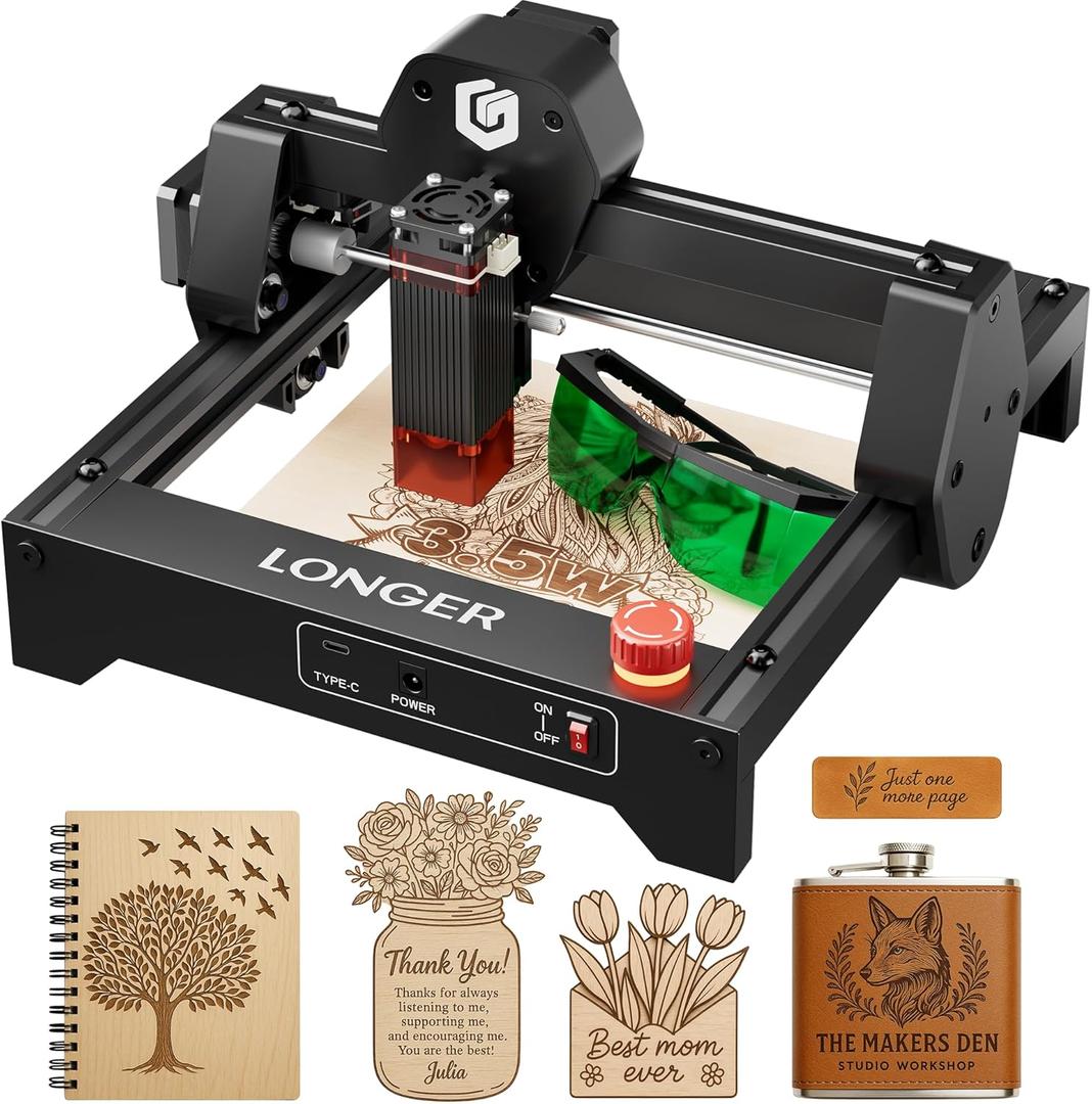 LONGER RAY5 Laser Engraver 3500mW High Precision 0.04 * 0.04mm Laser Cutter and Engraving Machine 130x140mm Working Area Laser Cutter for Wood Metal Acrylic Glass