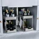 DEKAVA Under Sink Organizer 2 PackBathroom Cabinet Organizer 2 Tier Sliding Cabinet Basket Organizer Drawer, Multi-Purpose Bath Collection Baskets for Bathroom (Grey)