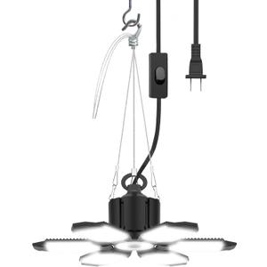 Linkable LED Shop Light with 6 Deformable Panels, 150W 6000K Plug in Garage Ceiling Lights, Hanging LED Garage Lights for Warehouse Barn Basement - 9.84ft Power Cord with On/Off Switch & US Plug