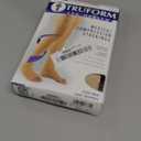 Truform 20-30 mmHg Compression Stockings for Men and Women, Thigh High Length, Dot-Top, Open Toe, Beige, Large (Large (1 Pair))