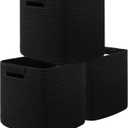 OIAHOMY Storage Cubes 11 Inch Storage Bins-3-Pack, Cotton Rope Woven Baskets for Organizing, Square Storage Baskets for Shelves Organizer, Classroom, Kids Toy Bins, Closet, Baby Nursery-Black