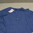 LIFROWI Henley Shirts for Men Short Sleeve Mens T-Shirts Casual V Neck T Shirts Soft Basic Tee Classic Plain Shirts for Summer with Button(1-Blue,X-Large)
