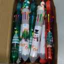 Woanger 24pcs Christmas Multicolor Ballpoint Pens Bulk 10 in 1, 6.3'' Retractable 0.5mm Cute Fun Pen Snowman Santa Tree Writing Pencils for Xmas Party Gift School Favors Kids Students Rewards Supplies