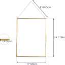 NCYP 11 x 14.1 Inches Double Glass Floating Frame for Artwork Photo, Certificate, Picture, Pressed Dried Flower Plant, Home Wall Hanging Decor, Large, Gold (Glass Frame Only)