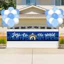 2 x Whaline Christmas Banner Decoration Set Joy To The World Xmas Banner Kit with 30Pcs Balloons Nativity Fence Banner with String Ribbon for Winter Holiday Party Home Decor Supplies, 33Pcs