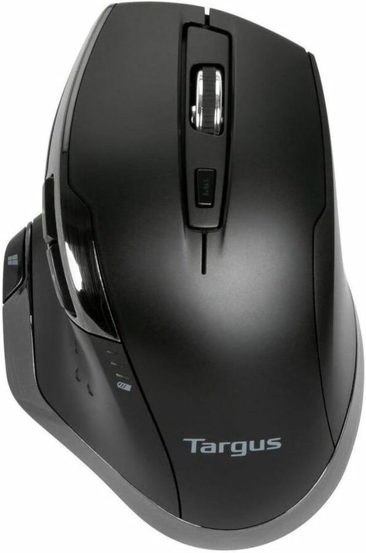 Targus Bluetrace Wireless Ergonomic Mouse, 2.4GHz Connection with USB and Laser Precision, 7 Functional Buttons, Black (AMW584GL)