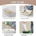 Disposable Cat Litter Box, Sturdy and Durable, Extra Thick, Large Size - 16.2"x12.6"x3.9", Water Resistant and Sustainable, Disposable Litter Boxes for Cats (White, 3-Pack)